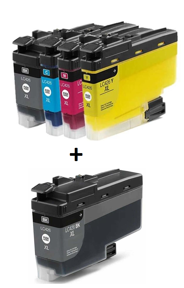 Brother LC426XL Compatible Ink Cartridges full Set of 4 & EXTRA BLACK